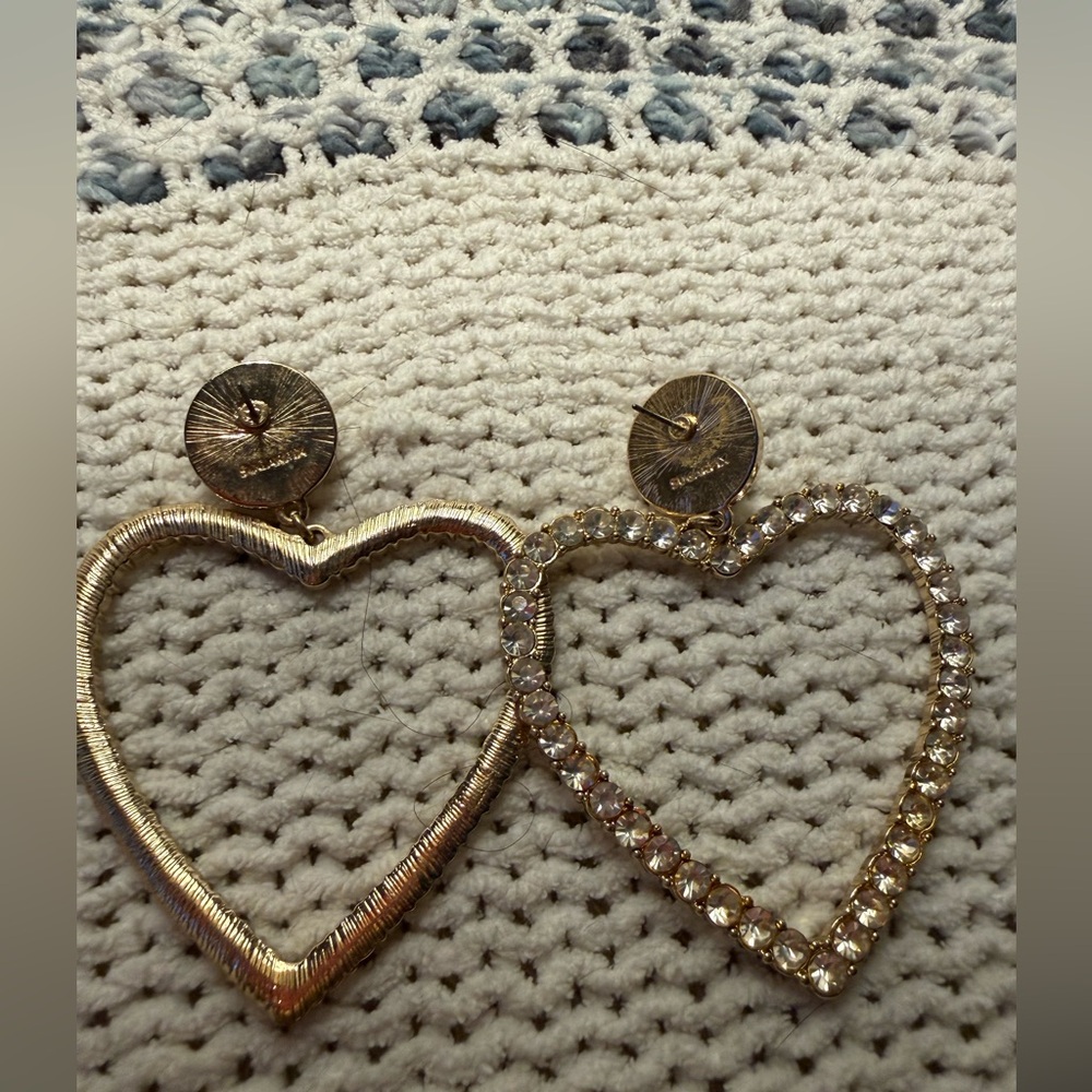 BaubleBar Gold and Pearl Heart Earrings - Picture 3 of 5
